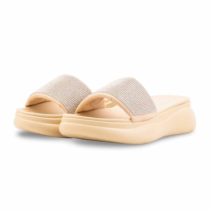 Beige Formal Slipper For Women PU0737