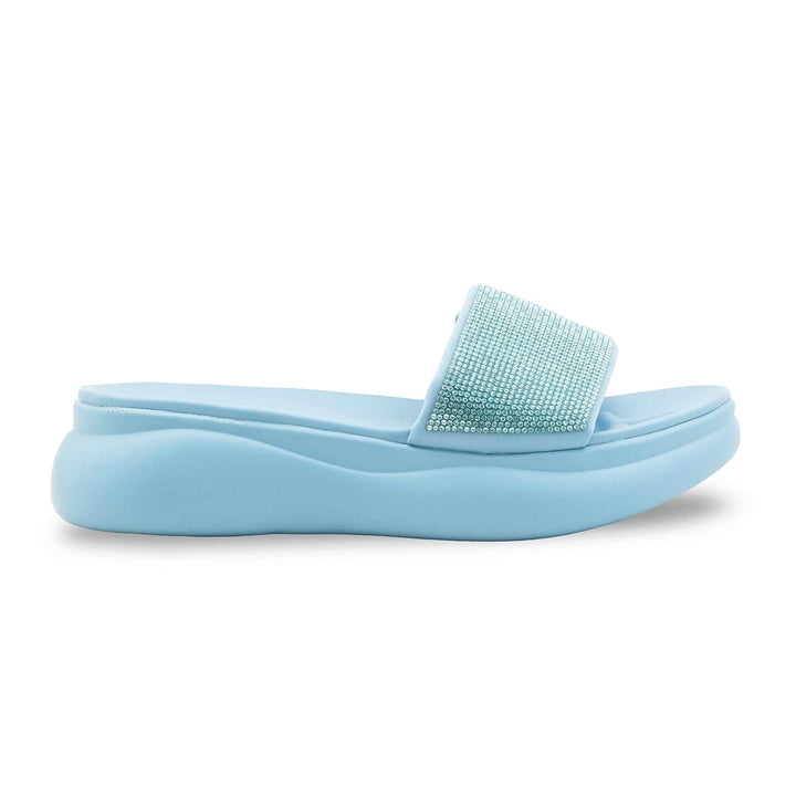 Sky Blue Formal Slipper For Women PU0737