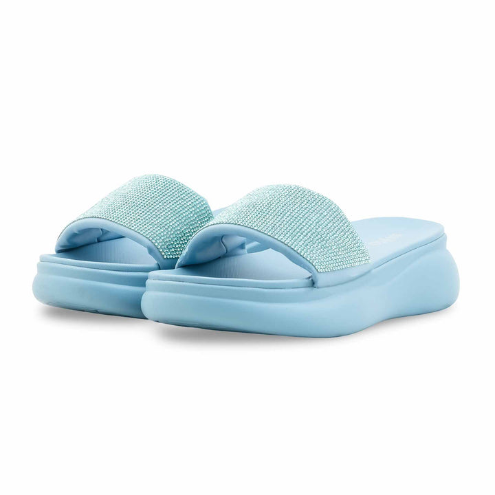 Sky Blue Formal Slipper For Women PU0737