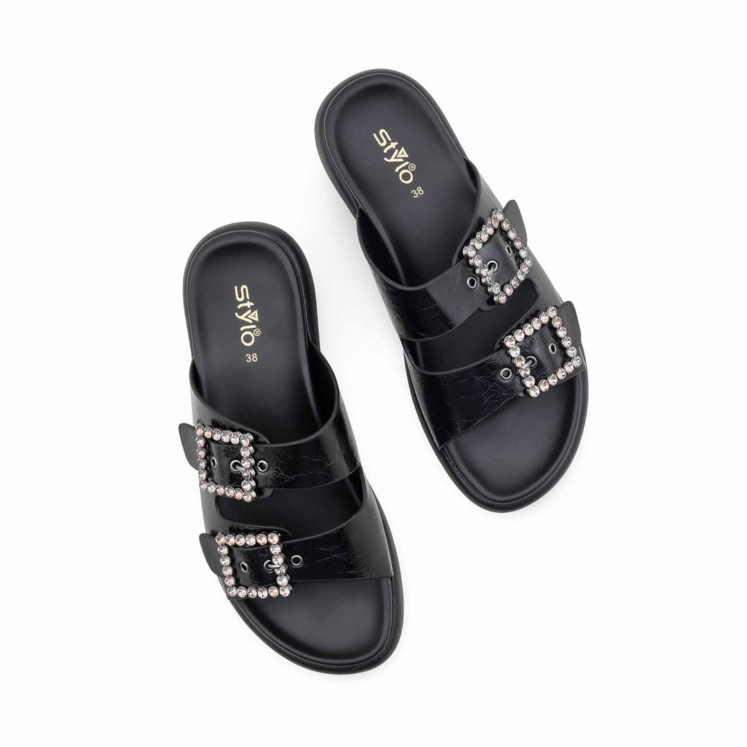Black Formal Slipper For Ladies PU0738