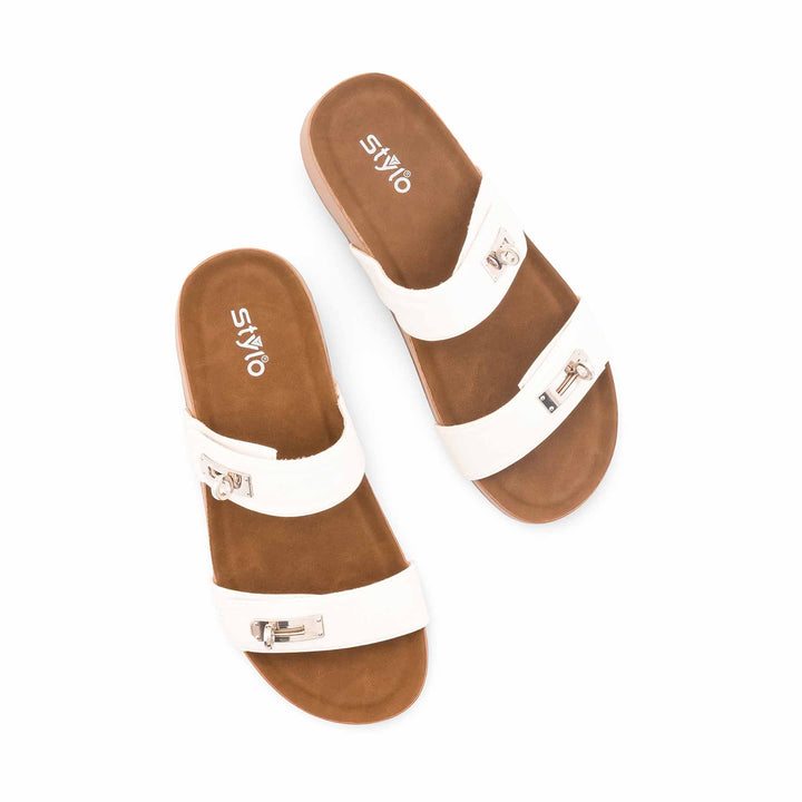 White Formal Slipper For Ladies PU0747
