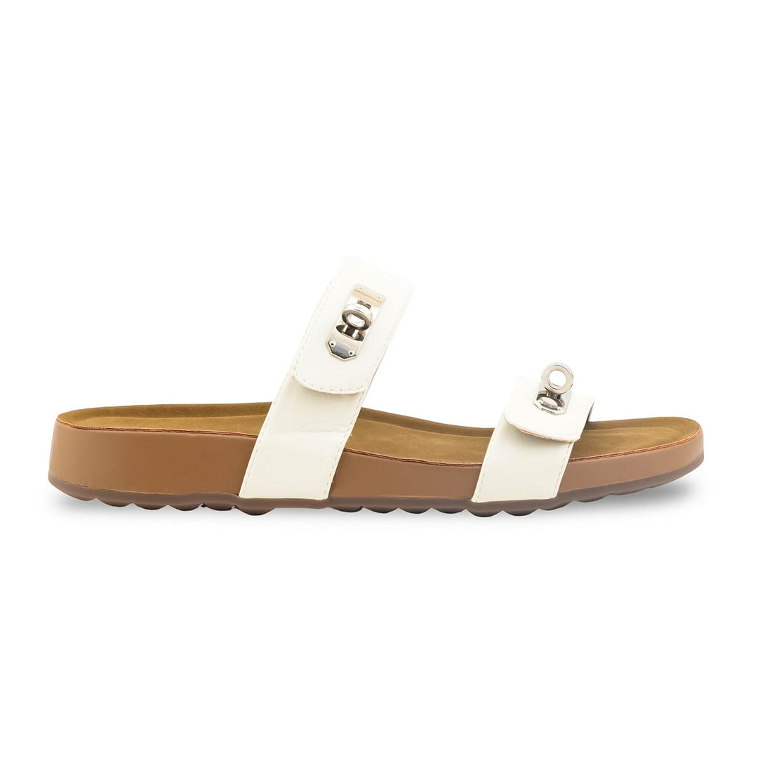 White Formal Slipper For Ladies PU0747