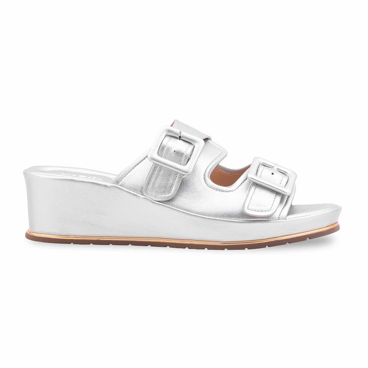 Silver Formal Slipper For Ladies PU0763