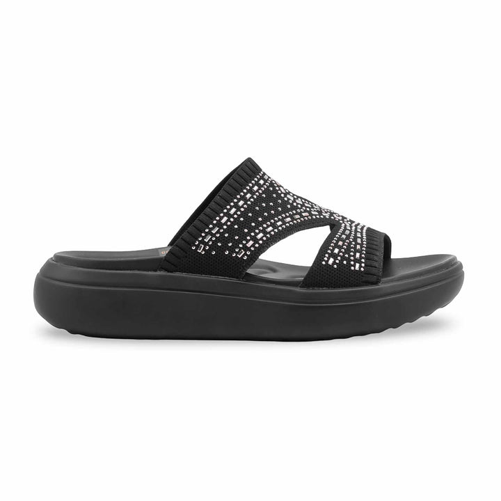 Black Formal Slipper For Ladies PU0800