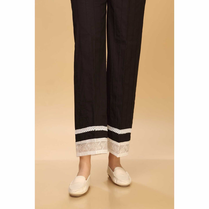 Cambric Plain Trouser Embellished with lace