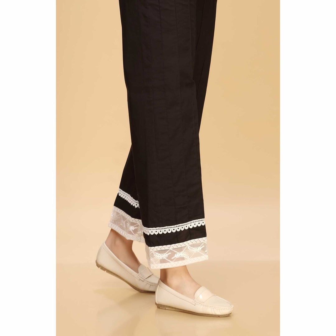 Cambric Plain Trouser Embellished with lace
