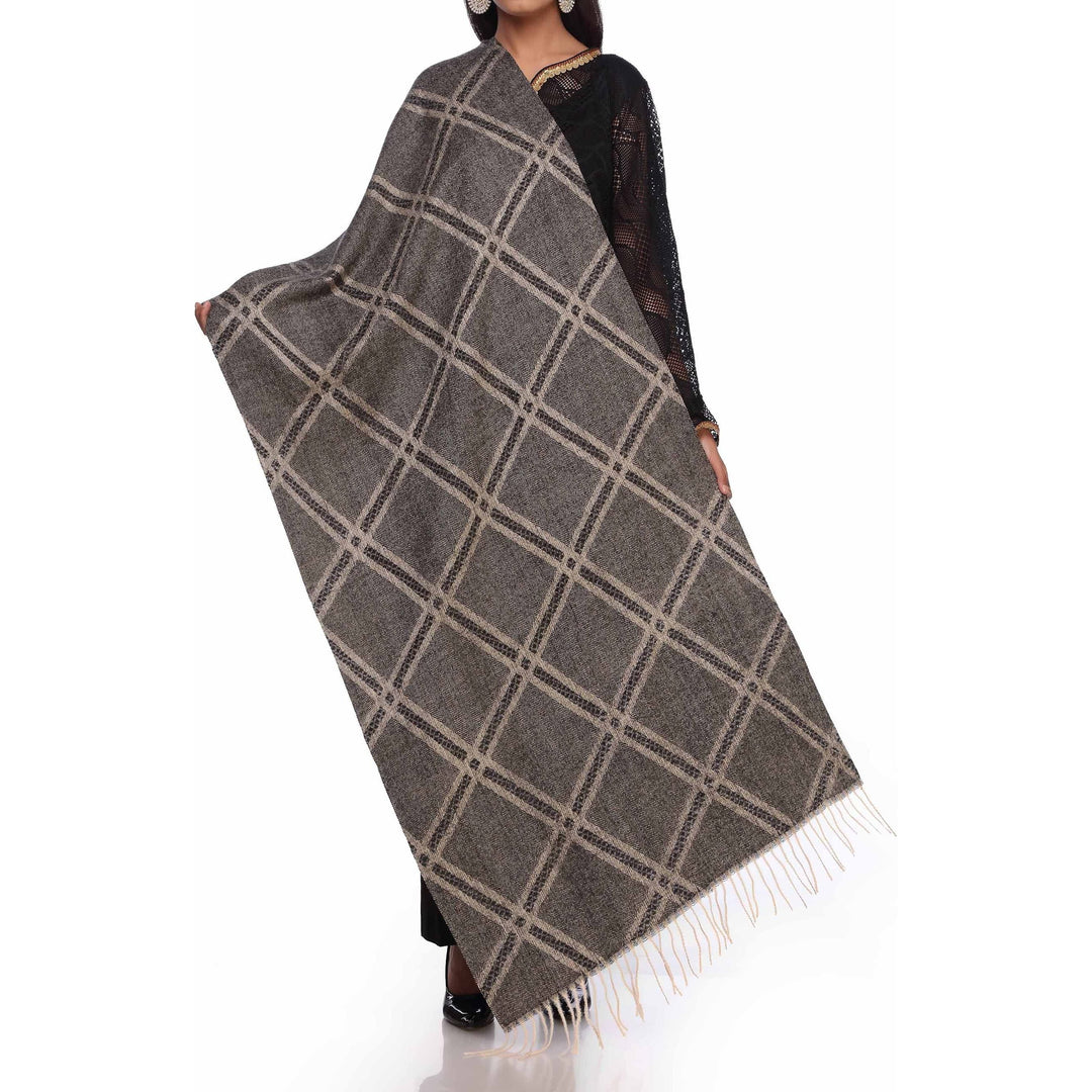 Grey Cross Check Stole PW2712
