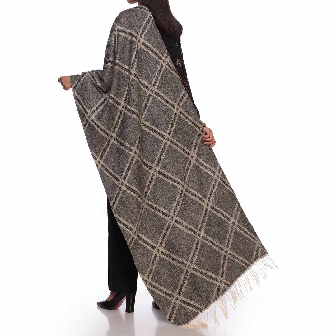 Grey Cross Check Stole PW2712