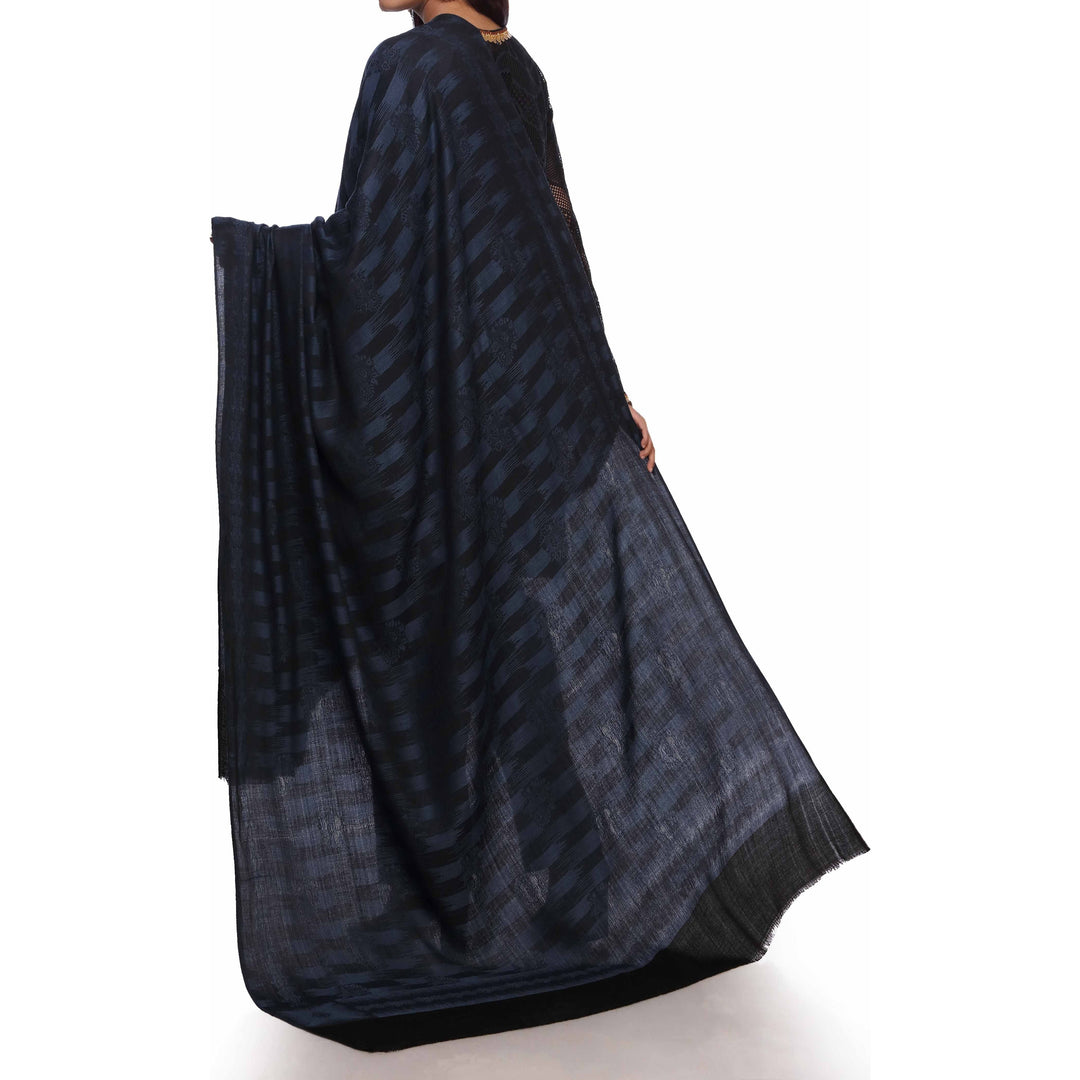 Blue Jacquard Shawl PW2715