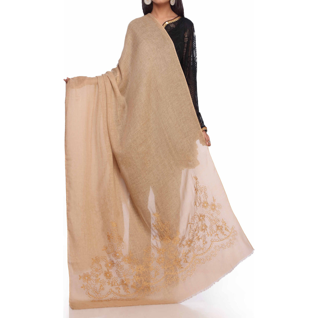 Rust Aari Embroidered Shawl PW2736