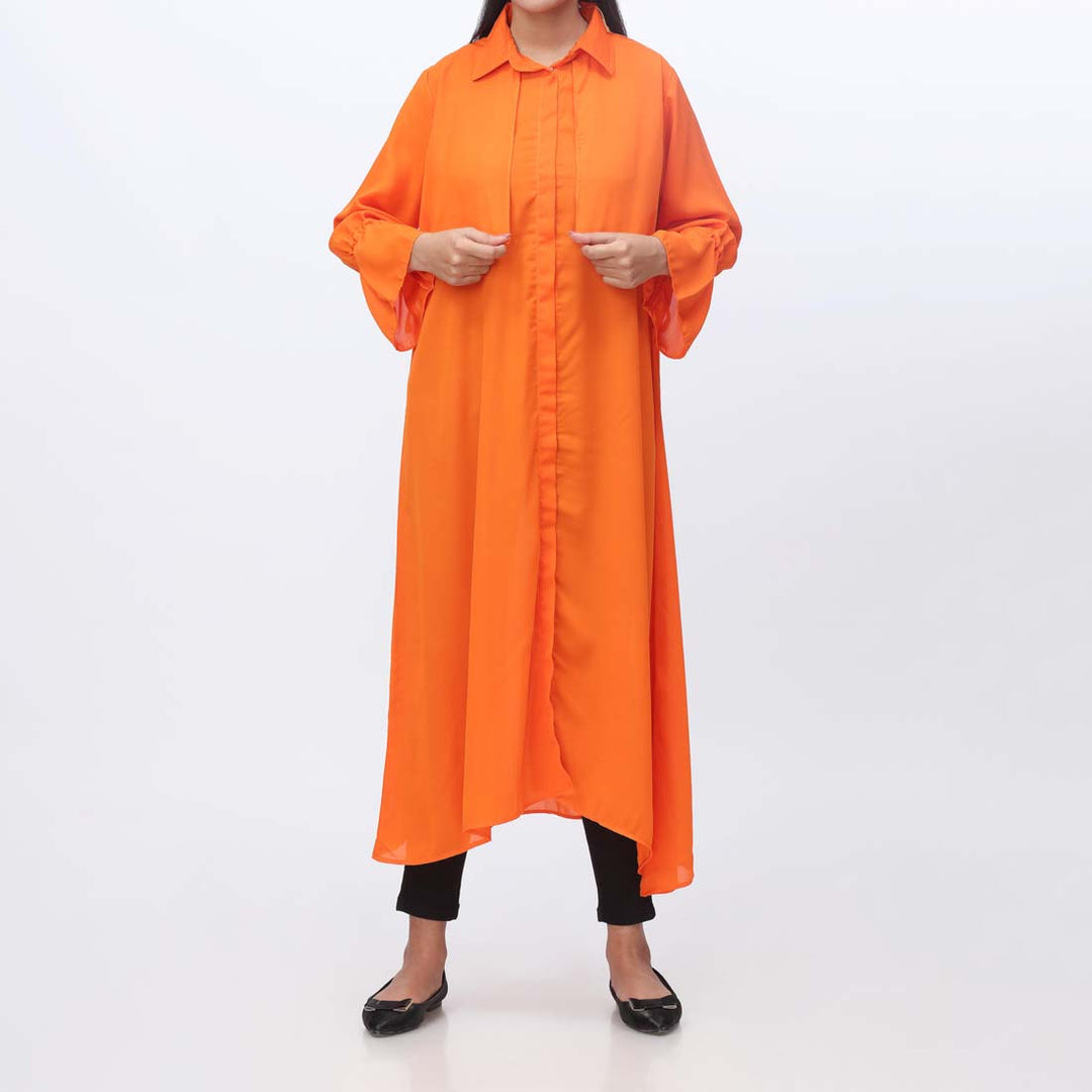 1PC- Solid Georgette Long ShirtÂ   PW3296