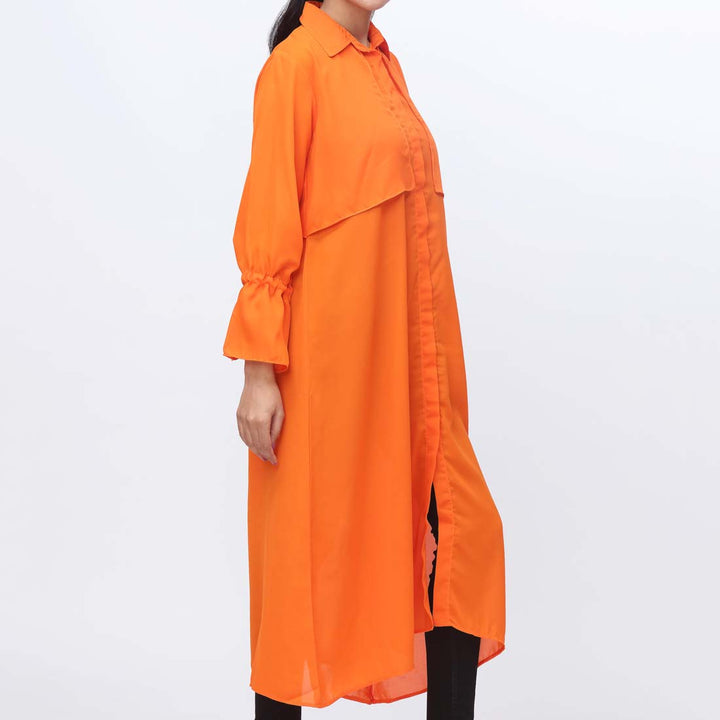 1PC- Solid Georgette Long ShirtÂ   PW3296