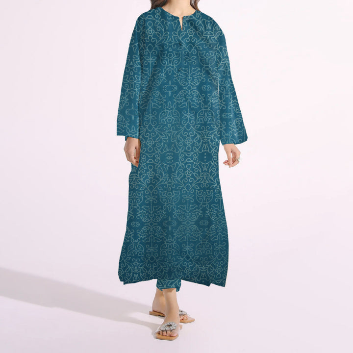 2PC- Digital Printed Cambric Suit PW3309
