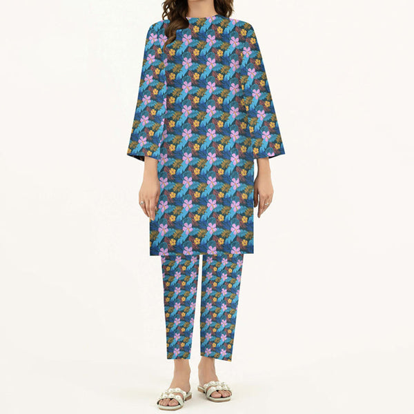 2PC- Unstitched Digital Printed Cambric Suit PW3444