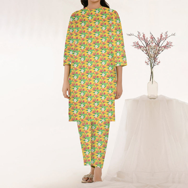 2PC- Digital Printed Cambric Suit PW3456