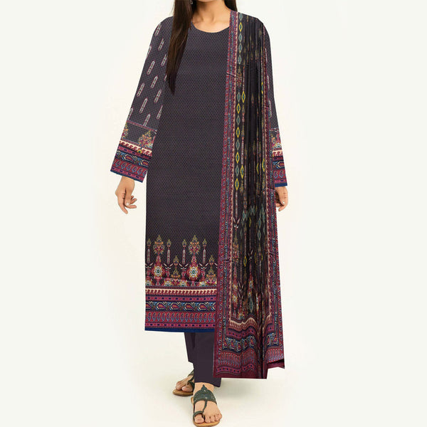 3PC- Unstitched Digital Printed Linen Suit PW3482