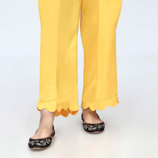 Yellow Scallops Grip Silk Straight Trouser PW3645