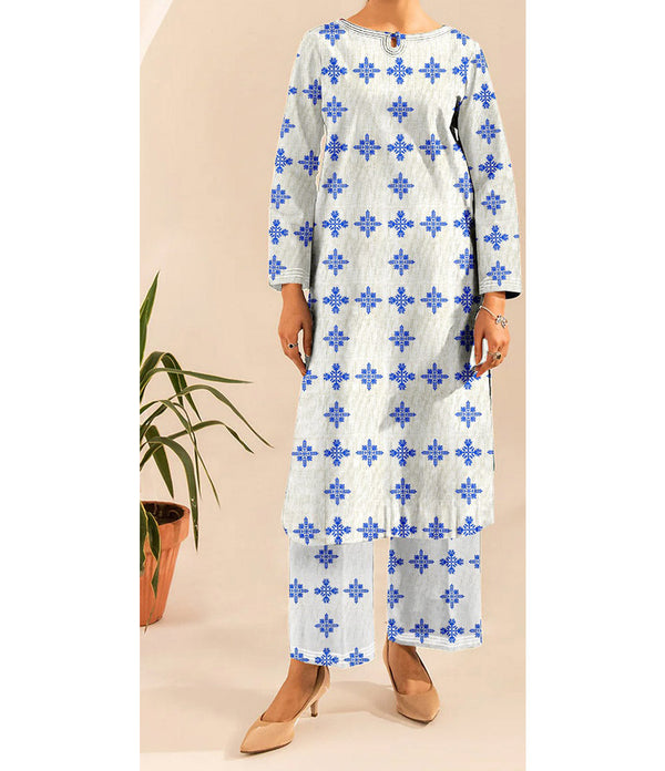 2 PC- Unstitched Printed Slub Khaddar Suit PW4362