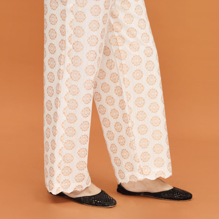 Golden Screen Printed Staright Trouser PW4521