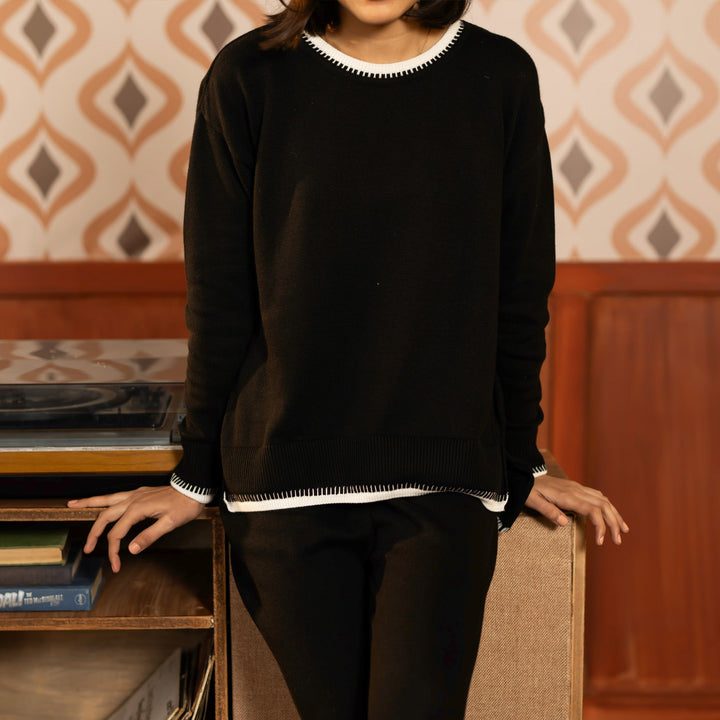 Black Cotton Co-ord Set PW4848