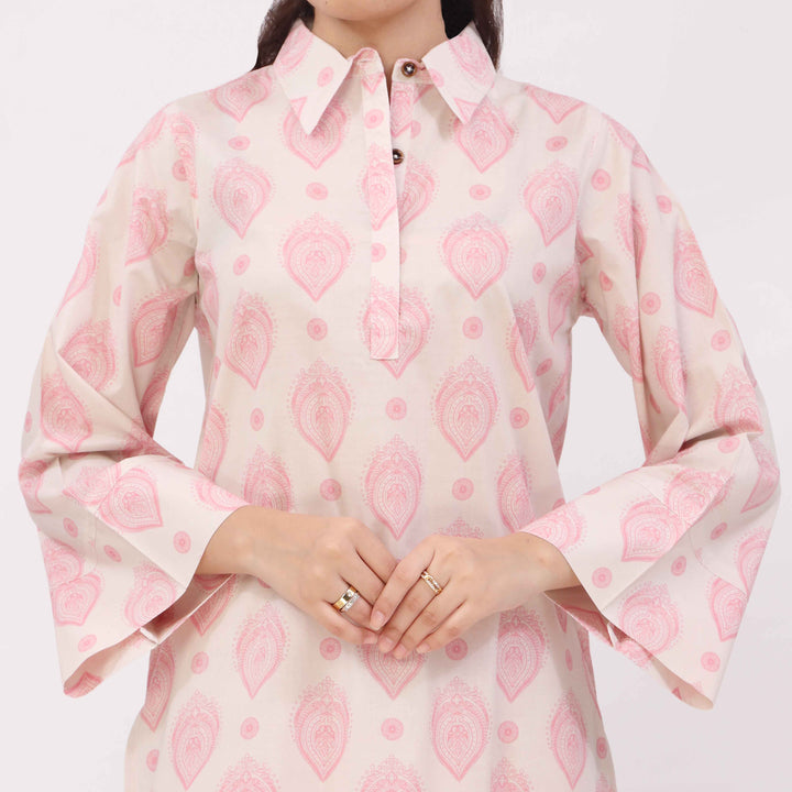 2PC Digital Printed Cotton Cambric Co-Ord Set PW5028