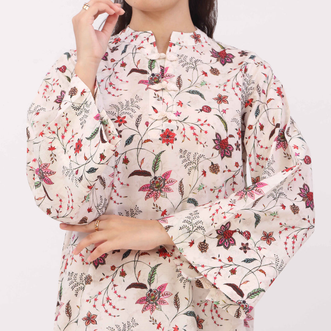 2PC Digital Printed Cotton Cambric Co-Ord Set PW5033