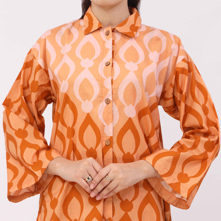 2PC Digital Printed Cotton Cambric Co-Ord Set PW5054