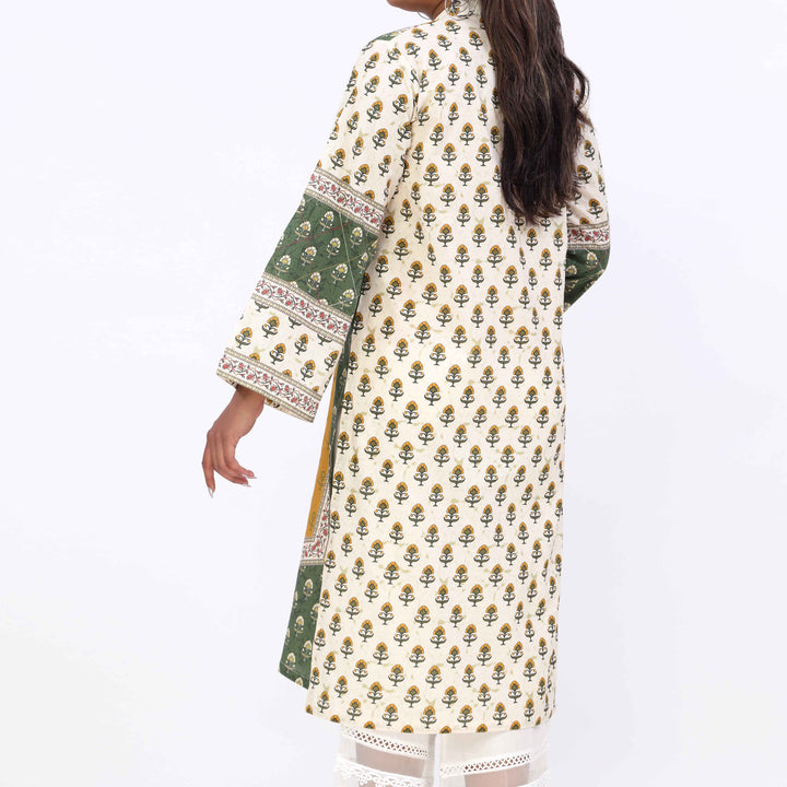 Green Printed Cambric Shirt PW5055