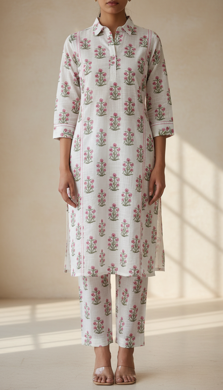 2 PC Digital Printed Cotton Cambric Suit PW5089