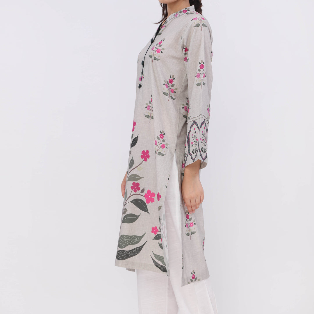 1PC- Digital Printed Cotton Cambric Shirt PW5091