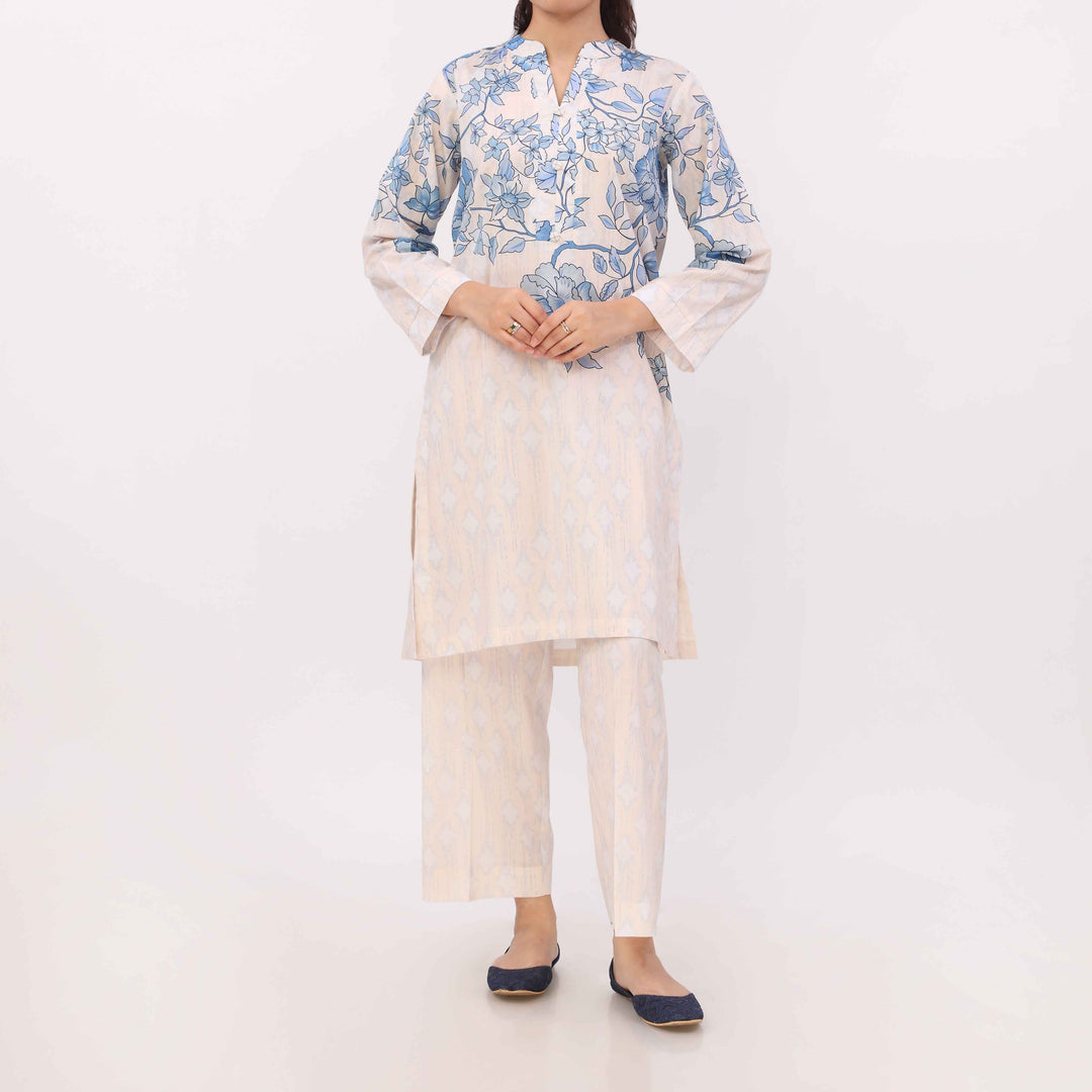 2PC Digital Printed Cotton Cambric Co-Ord Set PW5103