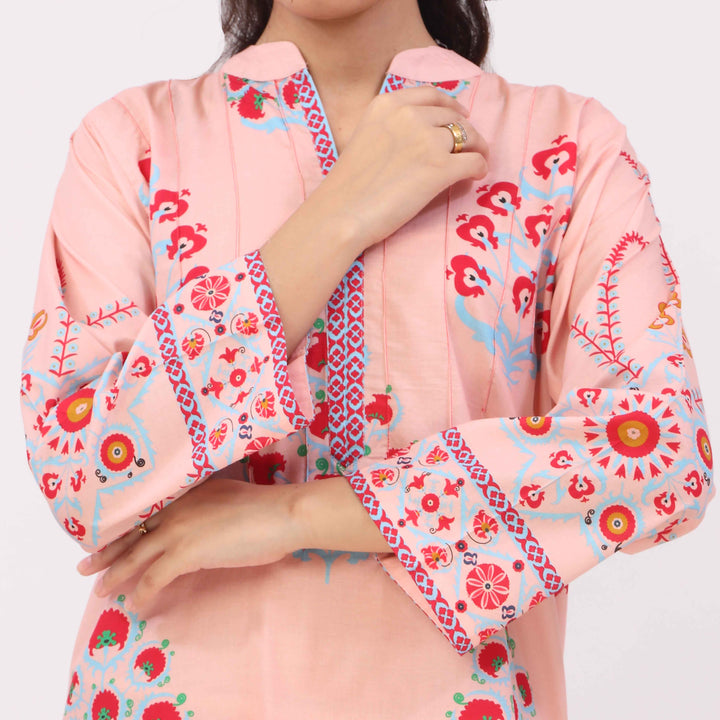 2PC Digital Printed Cotton Cambric Co-Ord Set PW5106