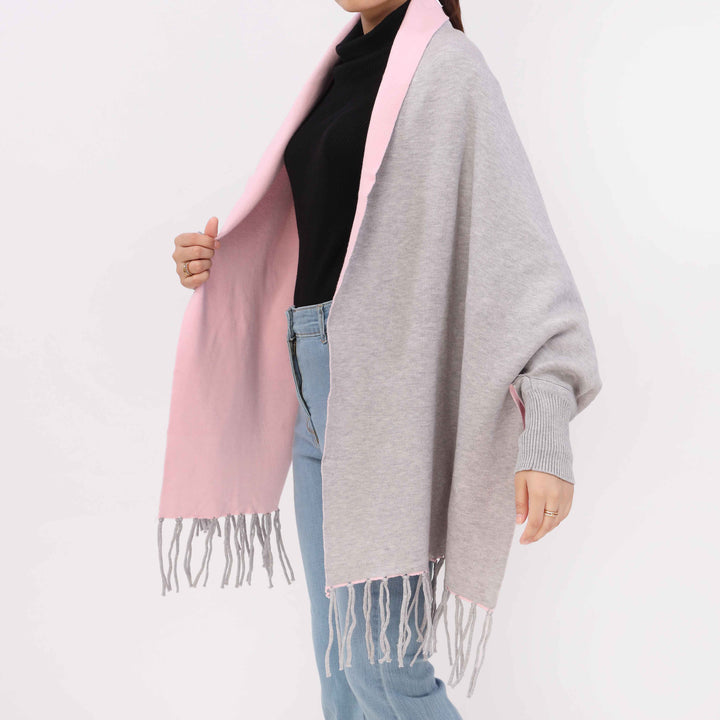 Grey 2 Tone Acrylic Cape Shawl PW5617