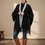 Black 2 Tone Acrylic Cape Shawl PW5619