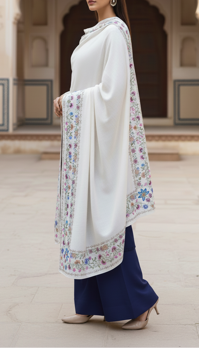 Off/White Winter Shawl PW5727