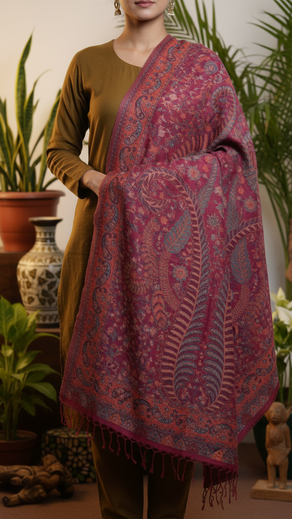 Maroon Winter Stole PW5753
