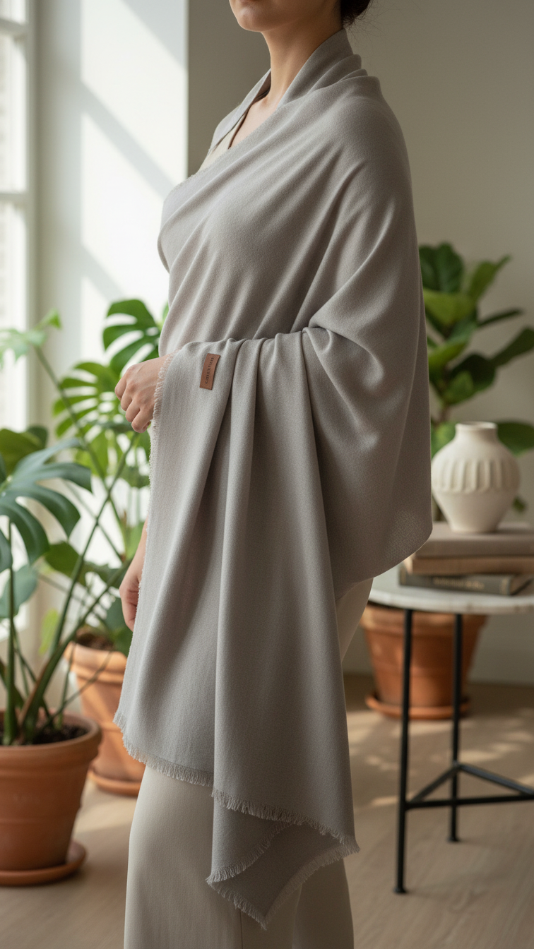 Cream/Grey Winter Stole PW5768