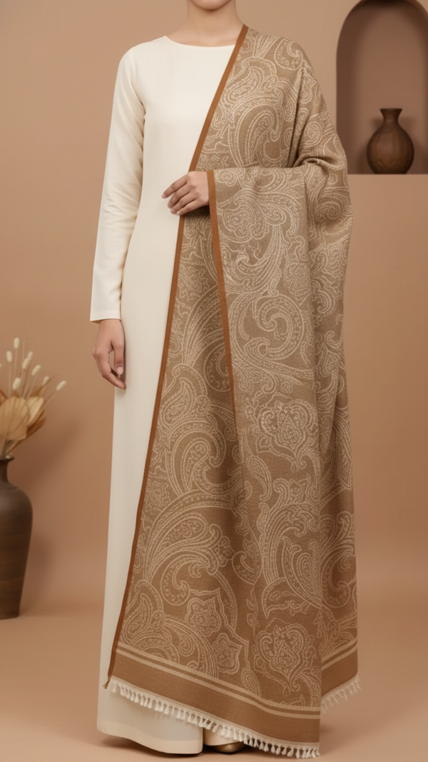 Beige Double Side Wearing Stole PW5813
