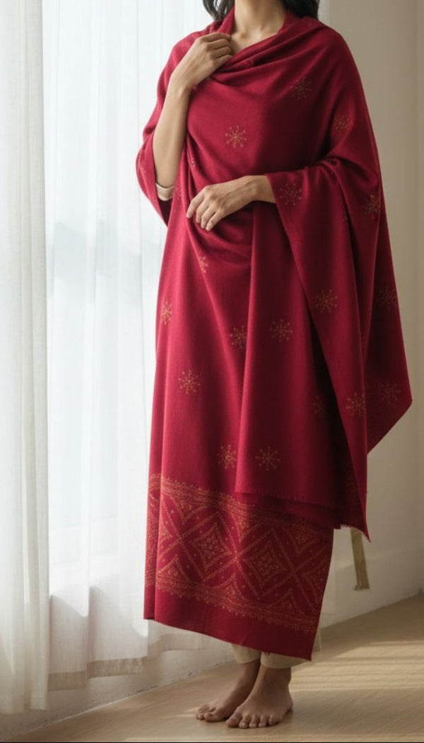 Red Winter Shawl PW5874