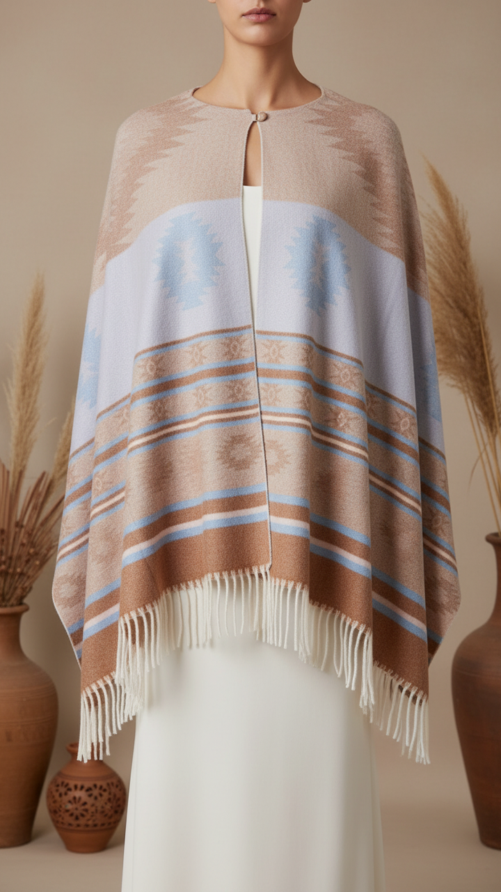 Brown Winter Cape shawl PW5906