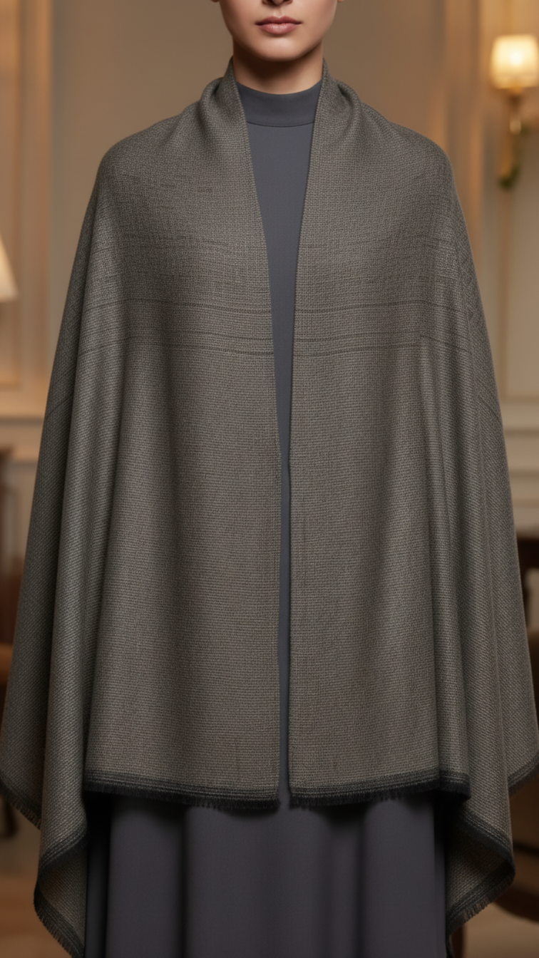 Beige Winter Cape shawl PW5913