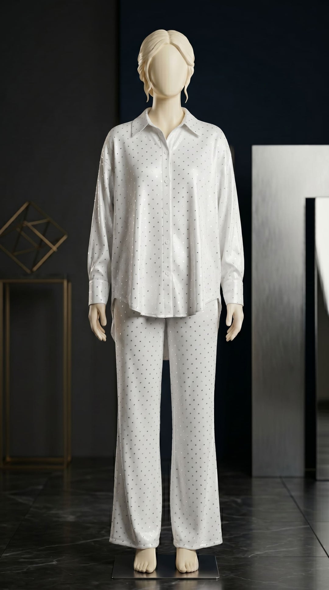 2 PC Embellished Blended Mix Suit PW607309
