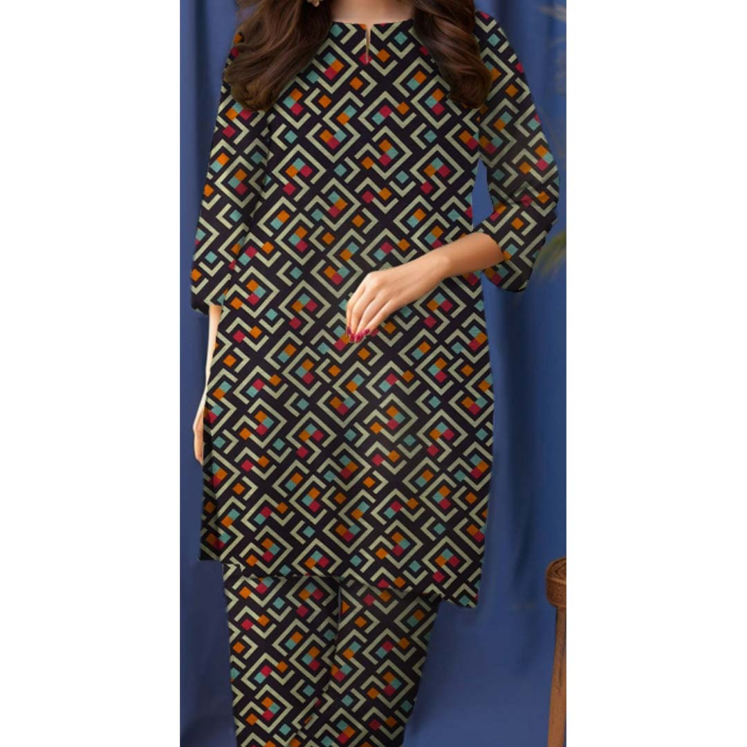 2PC- Unstitched Digital Printed Khaddar Suit PW9327