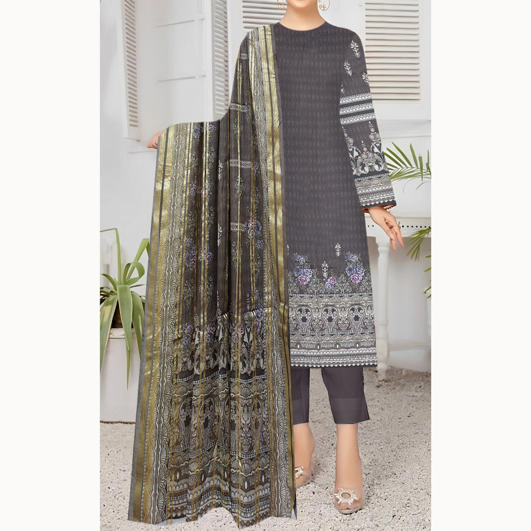 3PC- UnStitched Digital Printed Lawn Suit PW9428