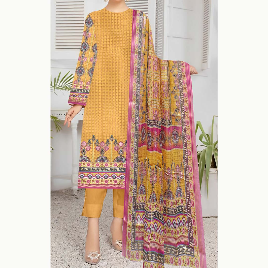 3PC- UnStitched Digital Printed Lawn Suit PW9429