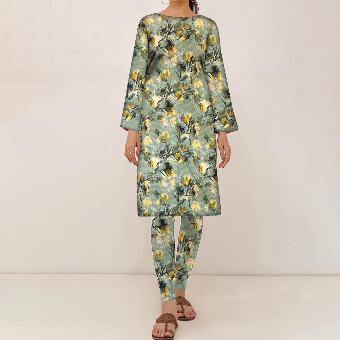 2PC- UnStitched Digital Printed Linen Suit PW9468