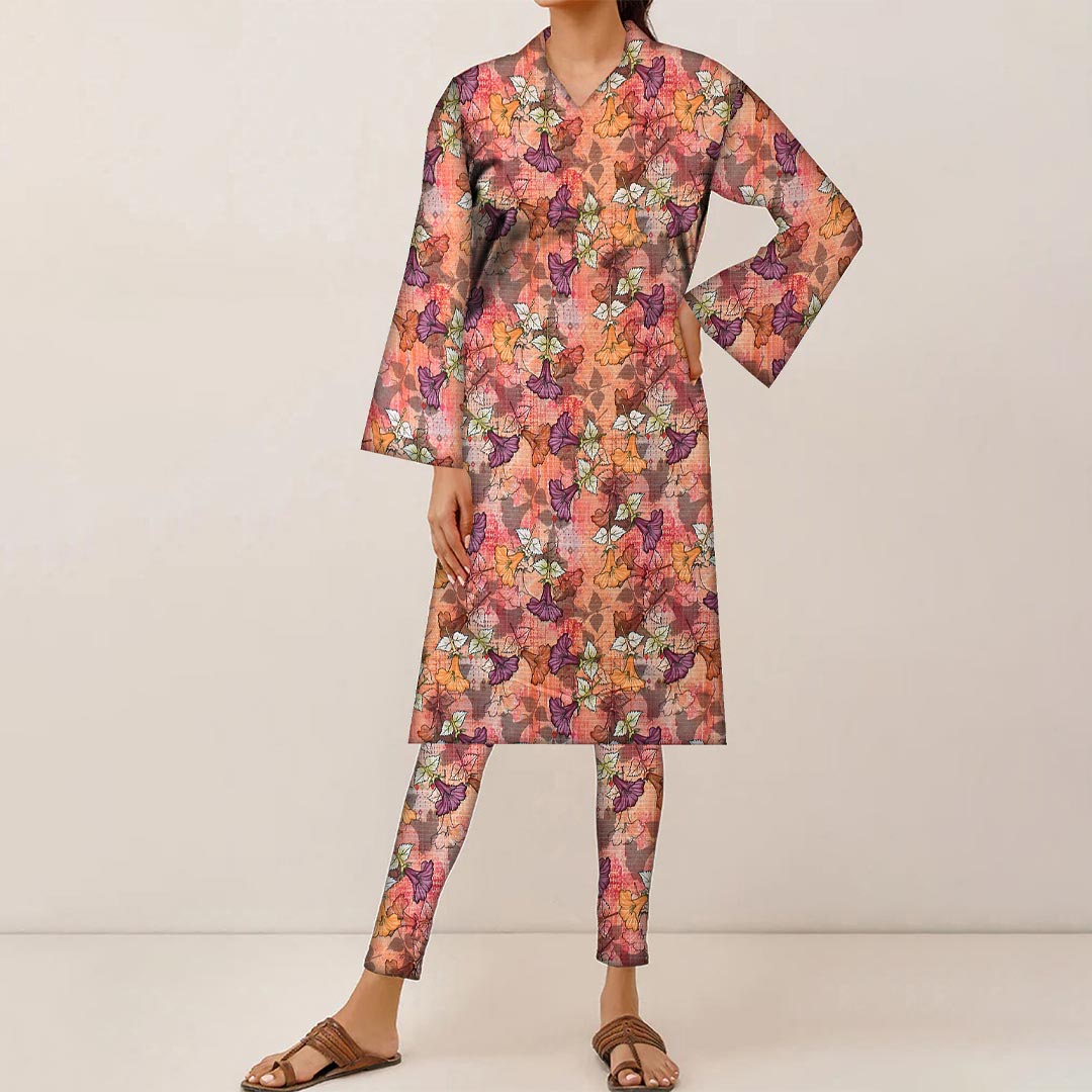 2PC- UnStitched Digital Printed Linen Suit PW9473
