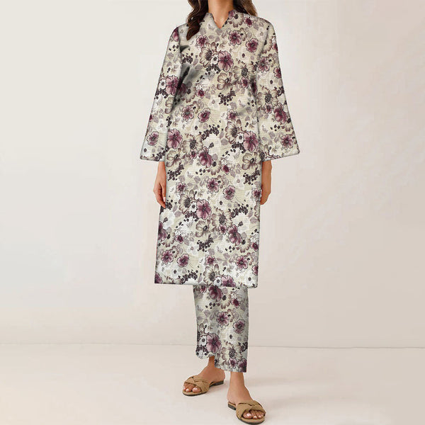 2PC- Unstitched Digital Printed Linen Suit PW9485