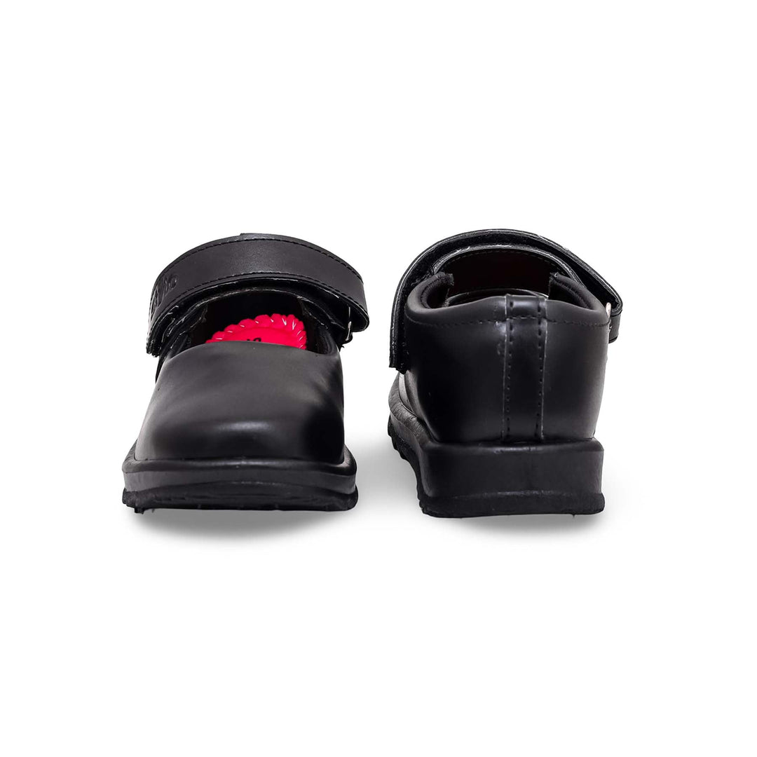 Girls Black Velcro Strap School Shoes SK0048