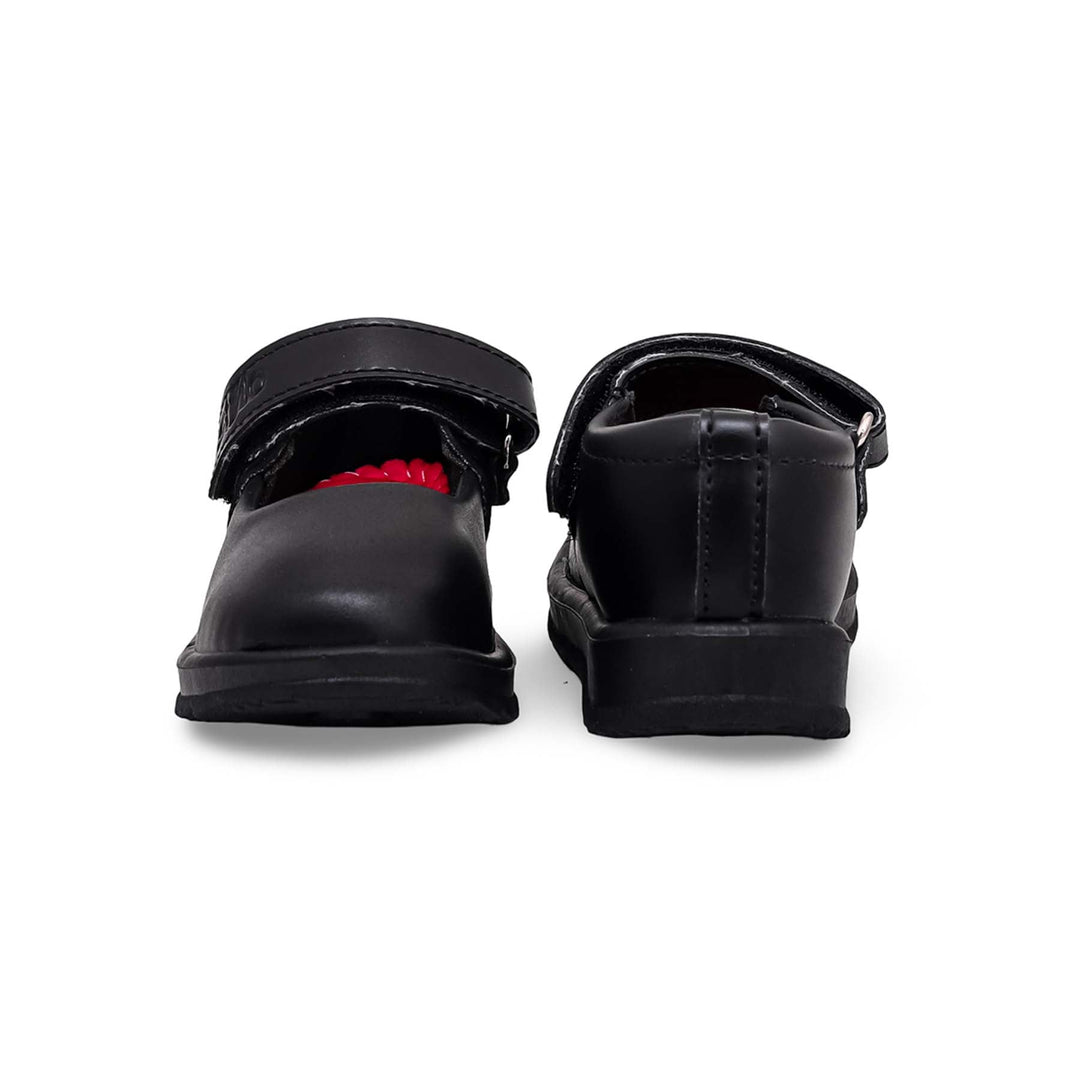 Girls Black Velcro Strap School Shoes SK0049